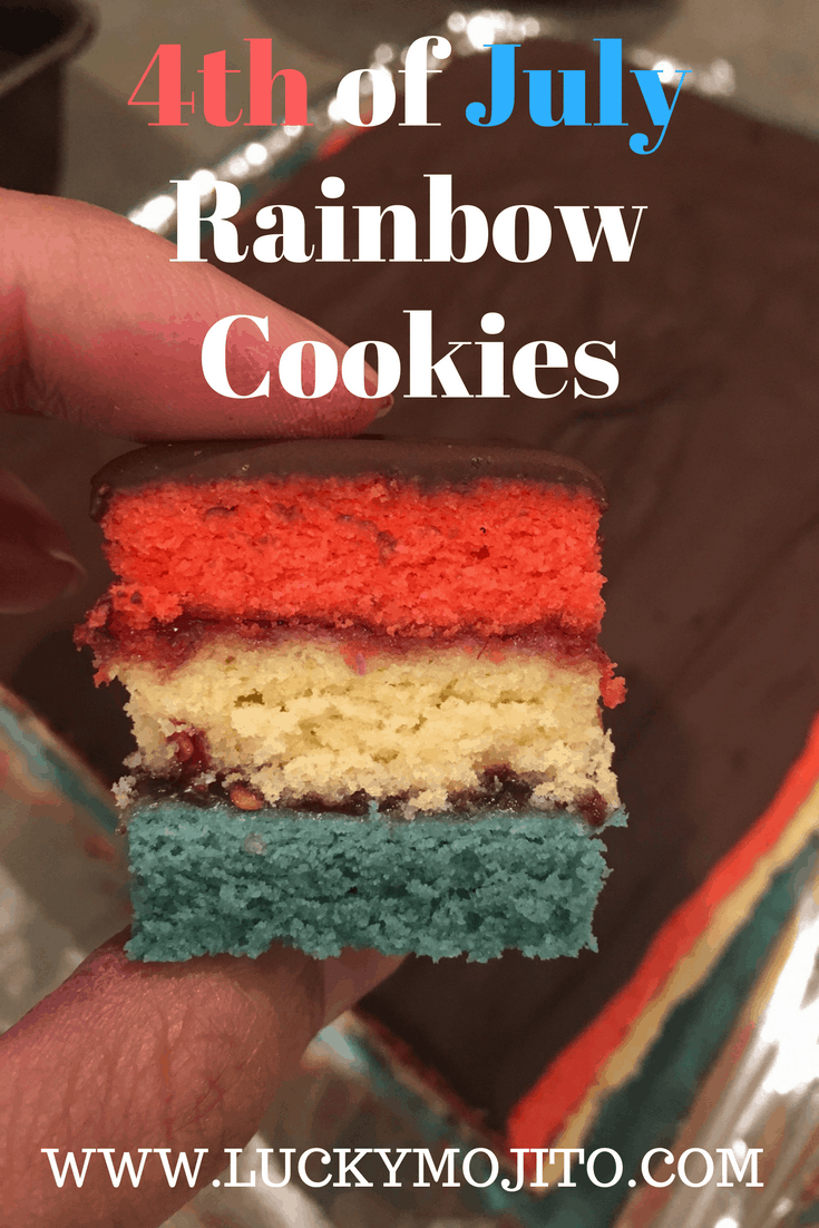 rainbow cookies ready to be eaten