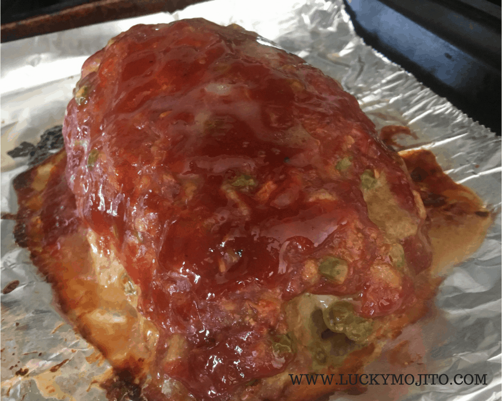 meatloaf out of the oven.
