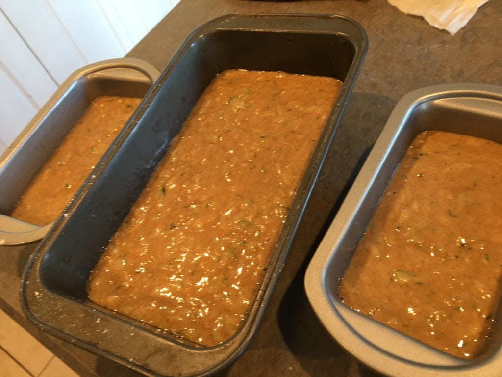 zucchini bread ready for the oven