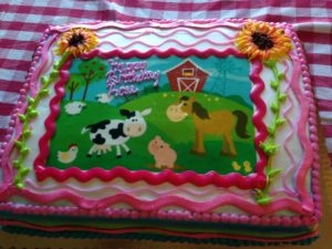 farm themed party cake