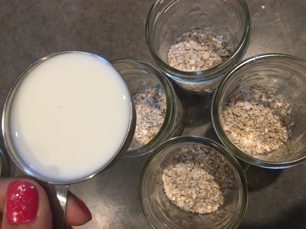 no cook refrigerator oatmeal adding milk