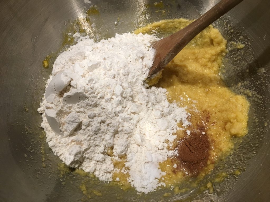 adding dry ingredients