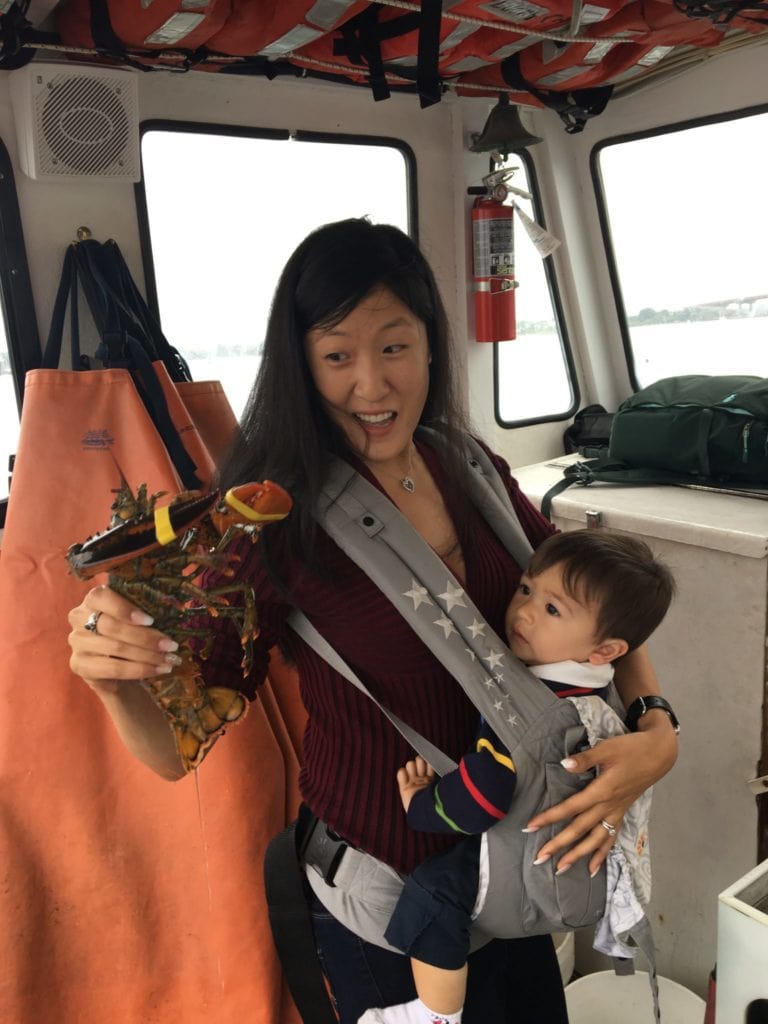 cruising with toddler on lobster boat