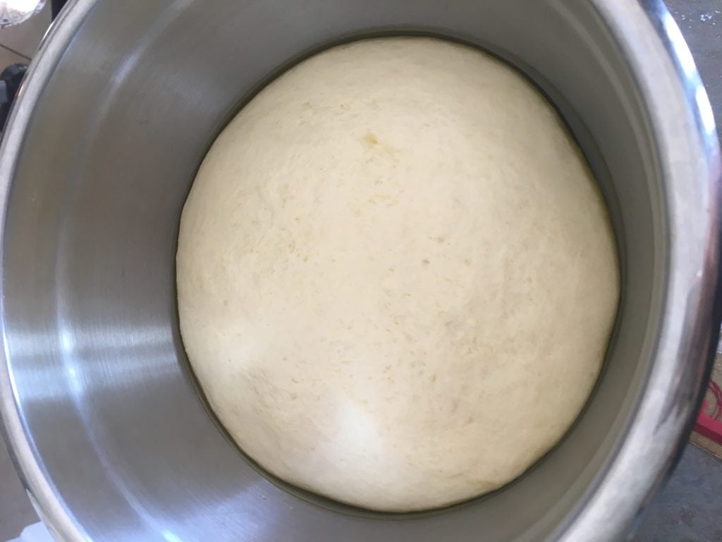 risen heart shaped pizza dough
