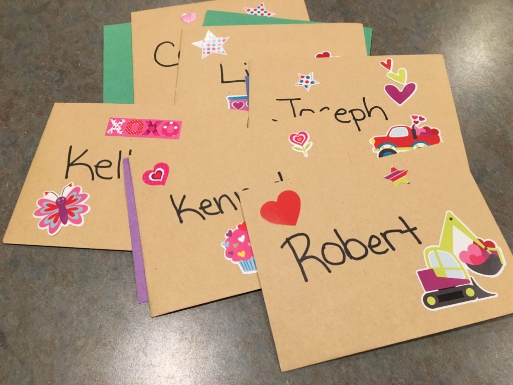 making your own Valentine's card envelopes