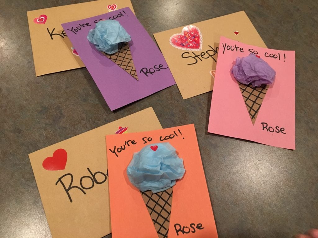 finished handmade Valentine cards