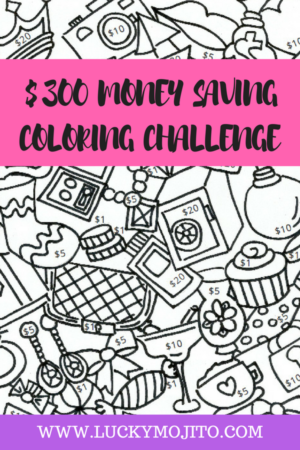 money saving coloring challenge