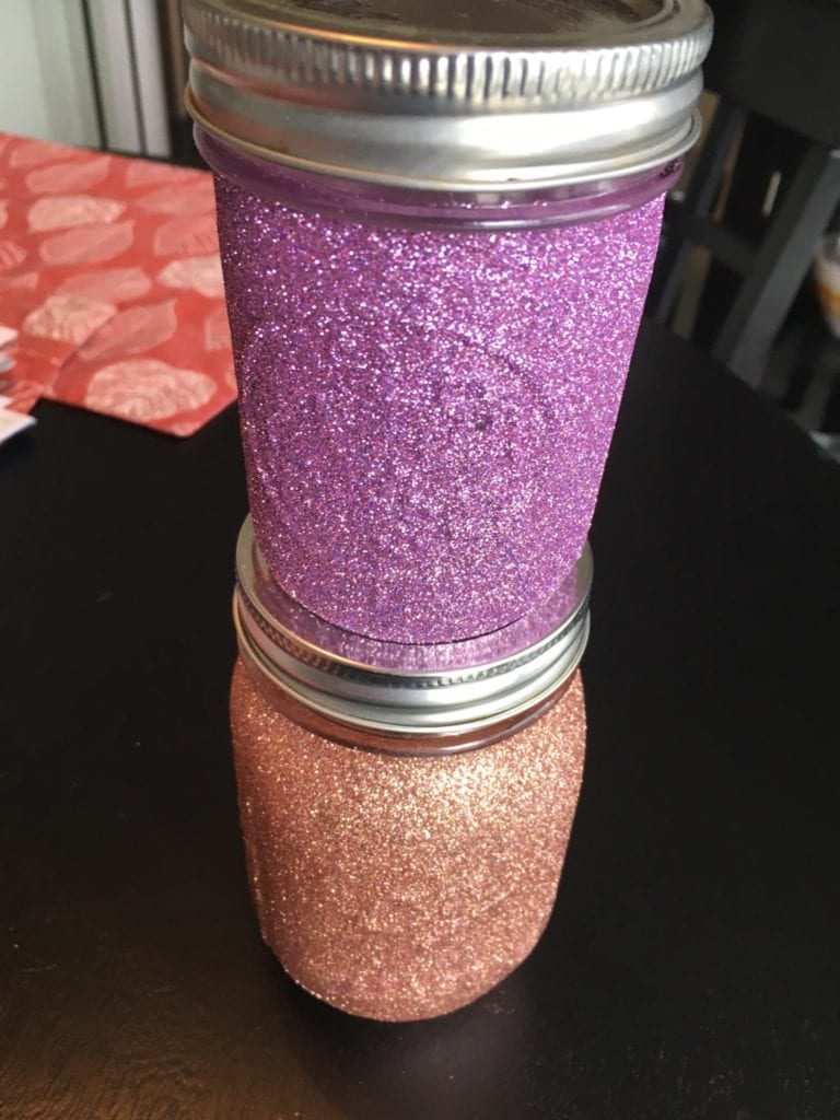 glitter money jar