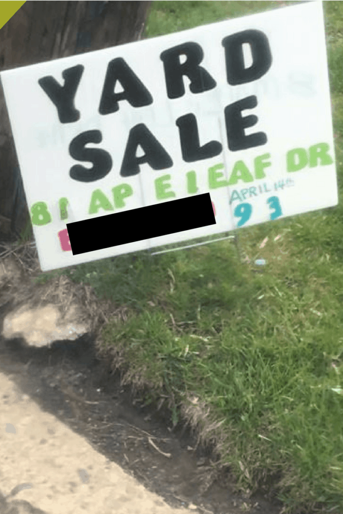 garage sale tips to make the most money sign