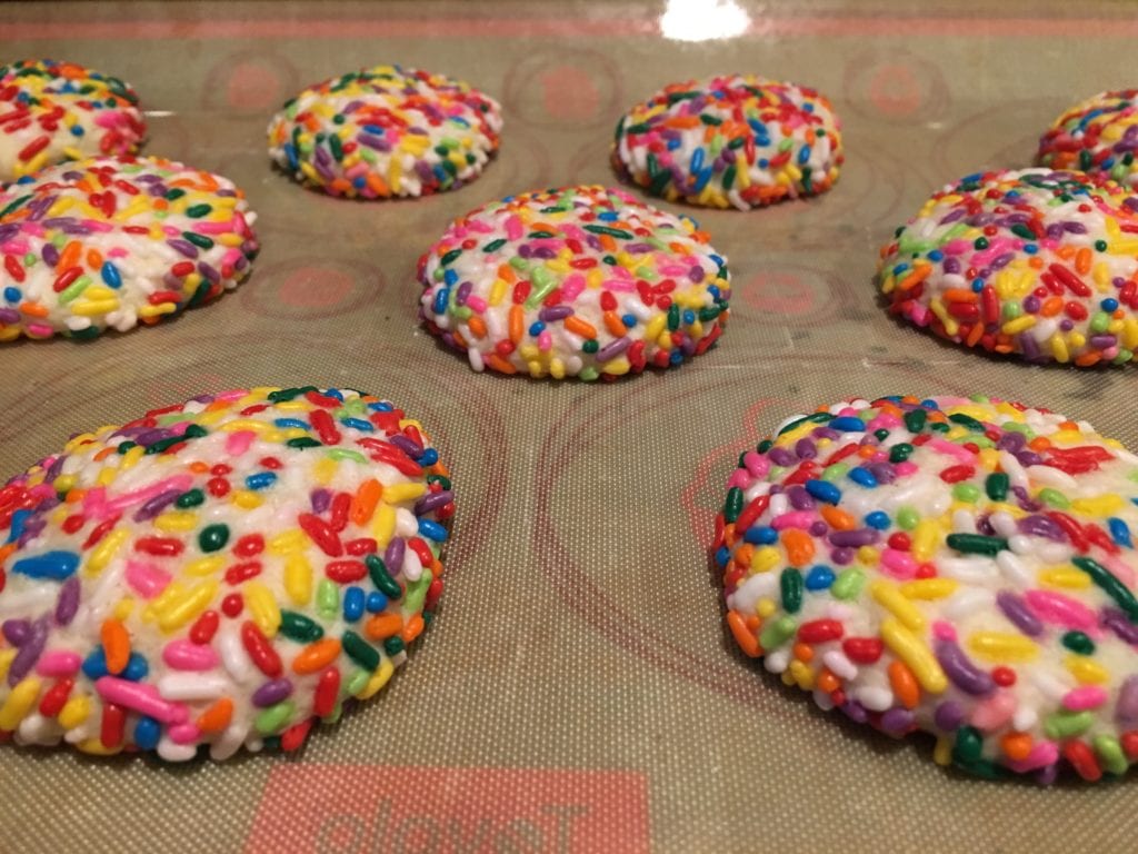 sprinkle cookies out of the oven