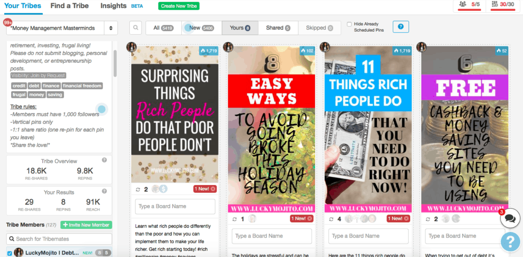 getting new pinterest followers by using tailwind tribes