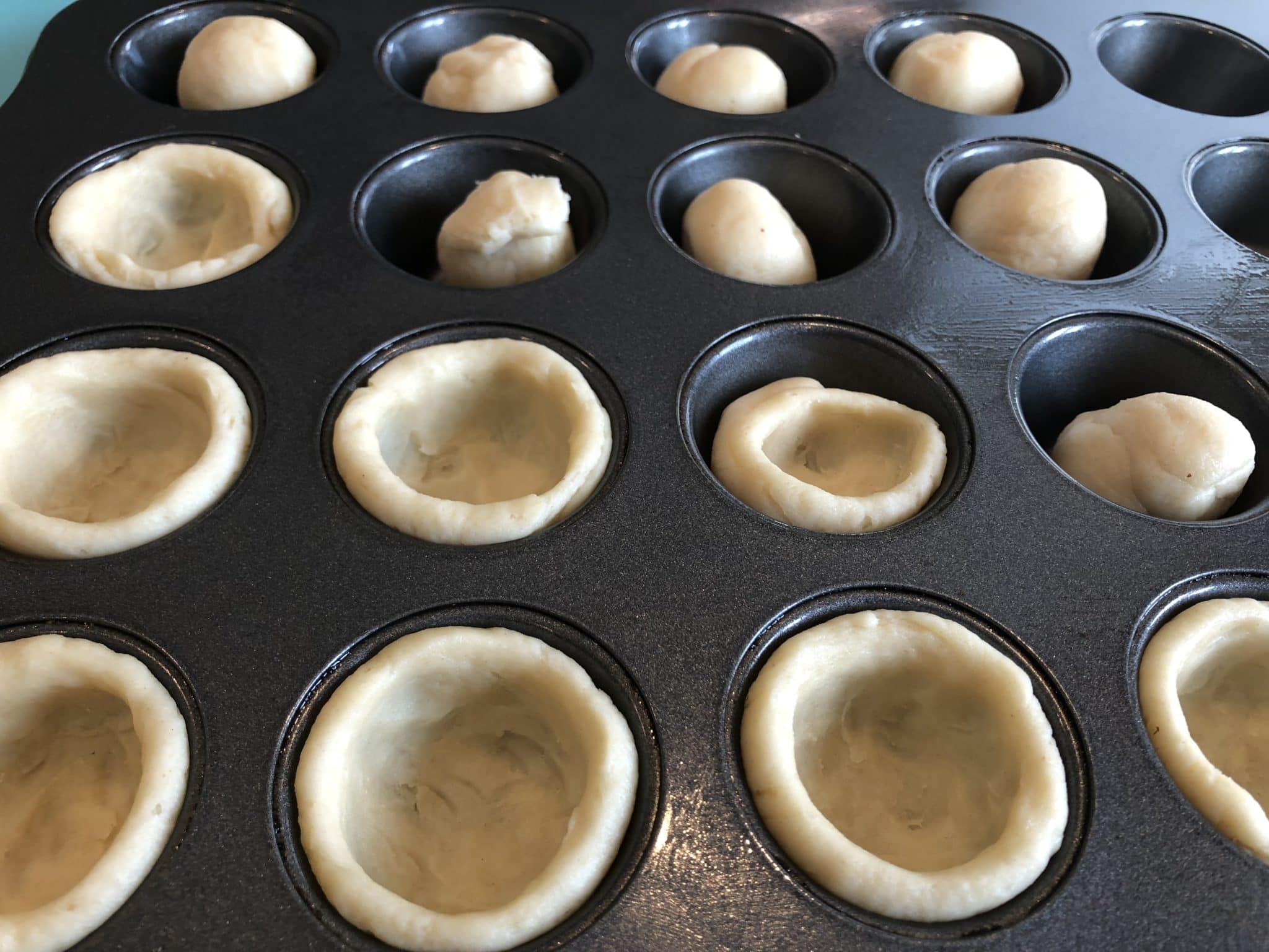 shaping walnut tassie crusts