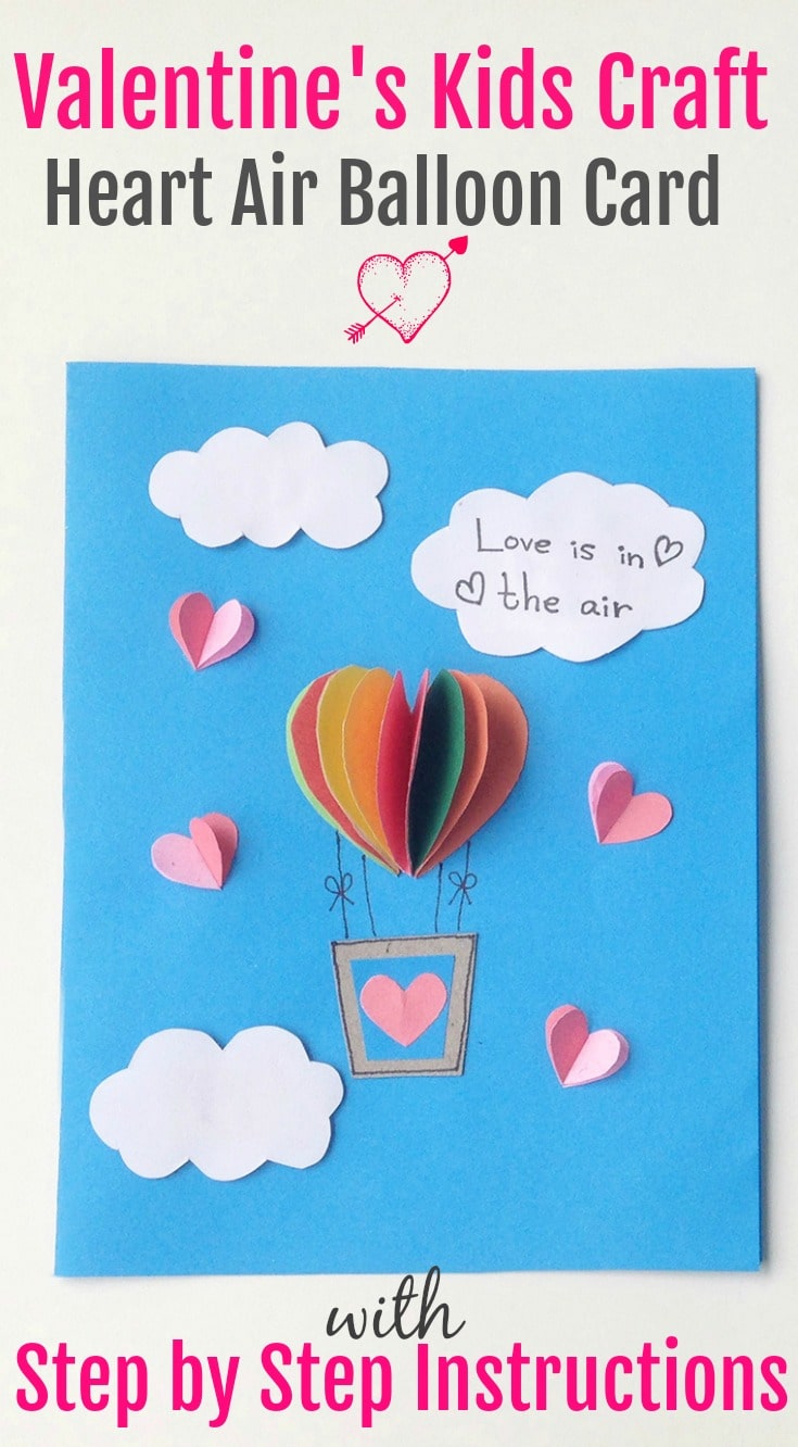 DIY Valentine's Day hot air balloon card