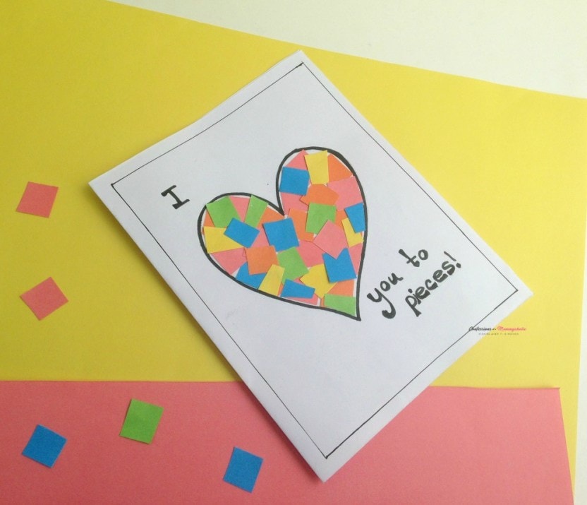 diy valentine's day card idea heart kids