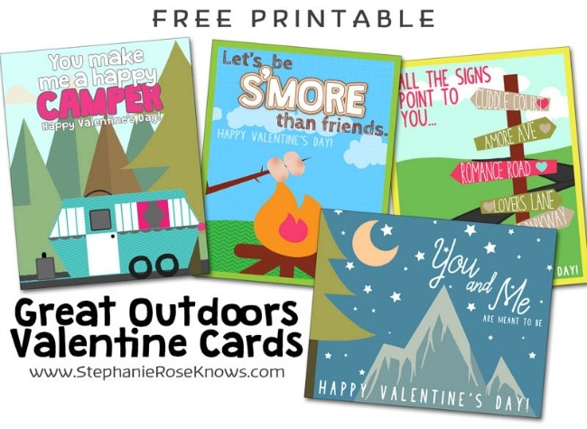 great outdoors valentine's day card for kids