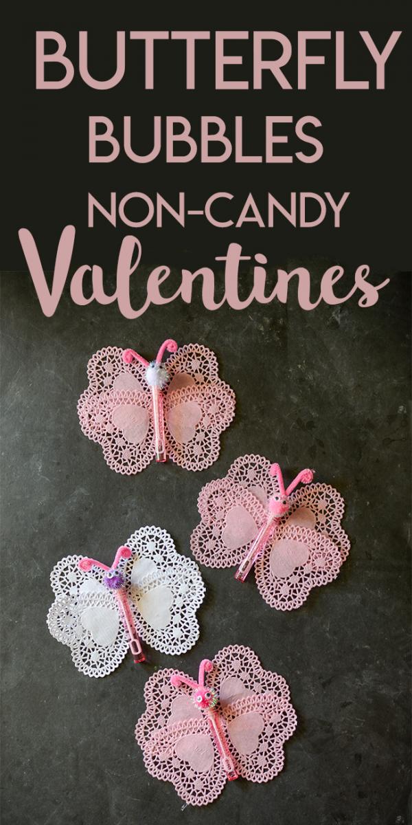butterfly bubbles valentine card for kids
