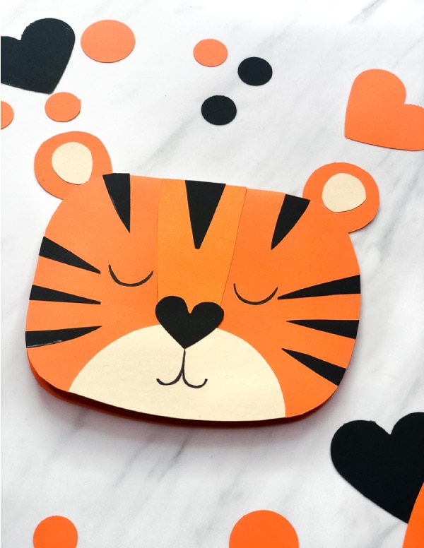 tiger valentine card for kids