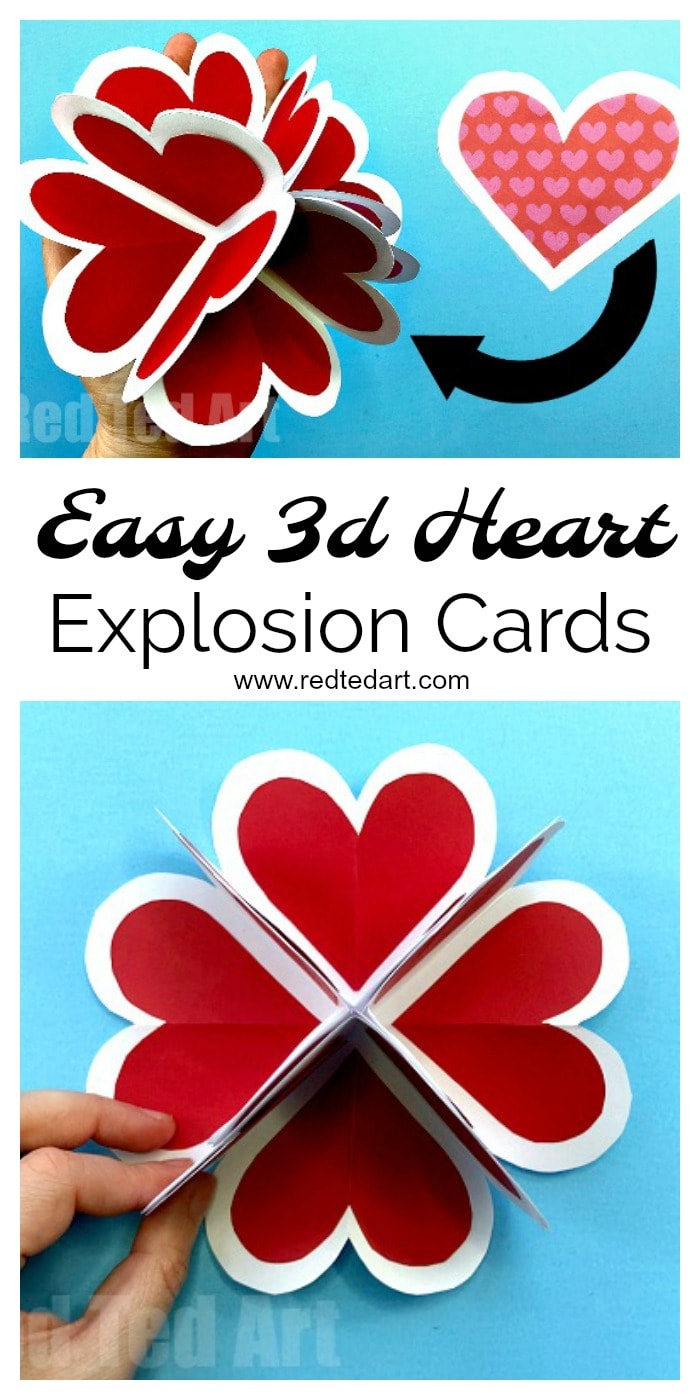 3d heart explosion diy card