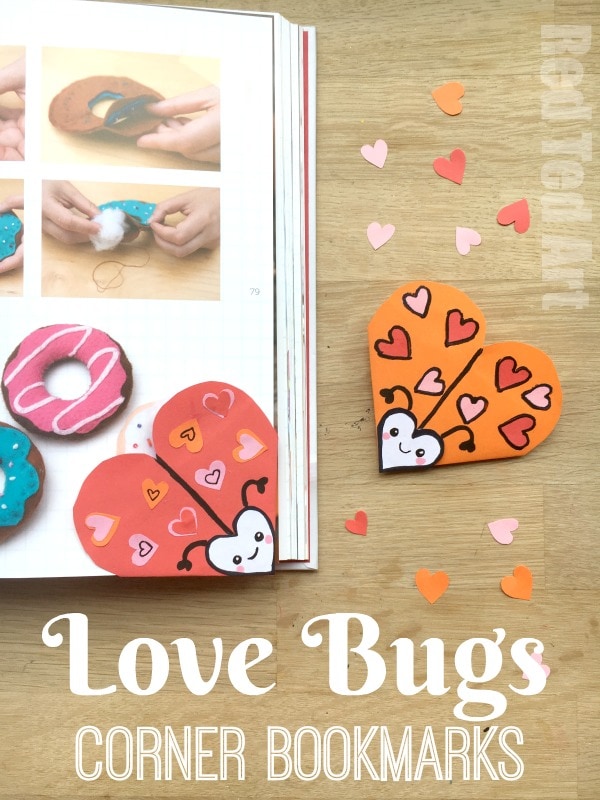 diy valentine's day love bug book mark craft
