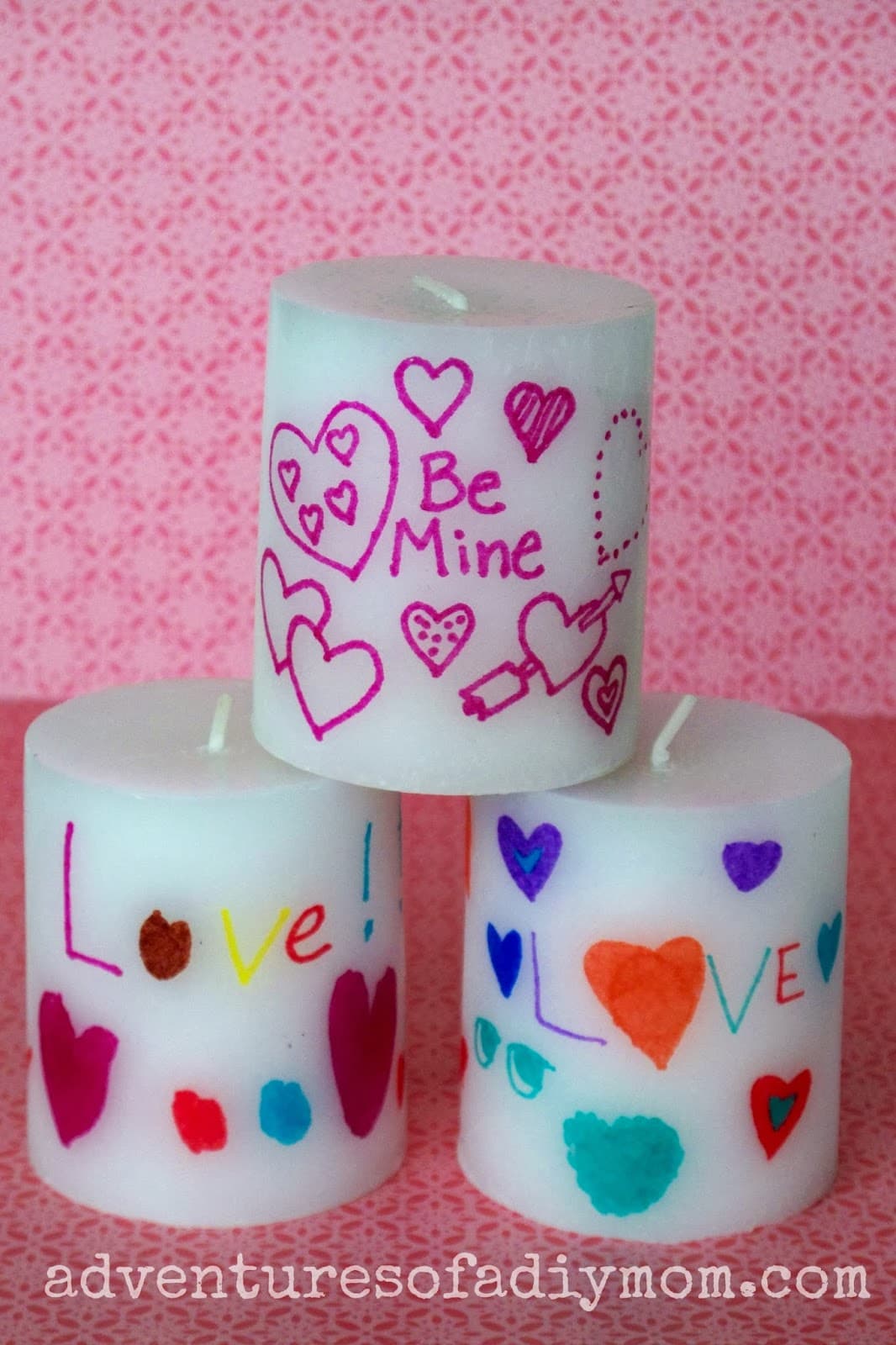 personalized valentine's day craft candles