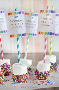 diy rainbow marshmallow treat