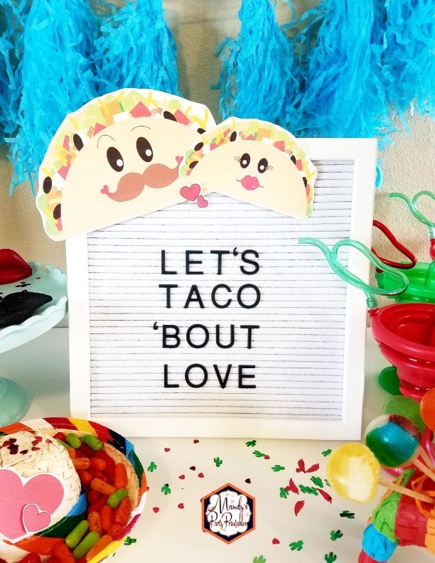 taco valentine's day printable crafts decor