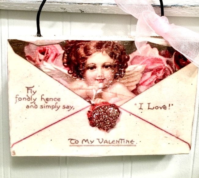 diy wooden Valentine's Day ornament craft