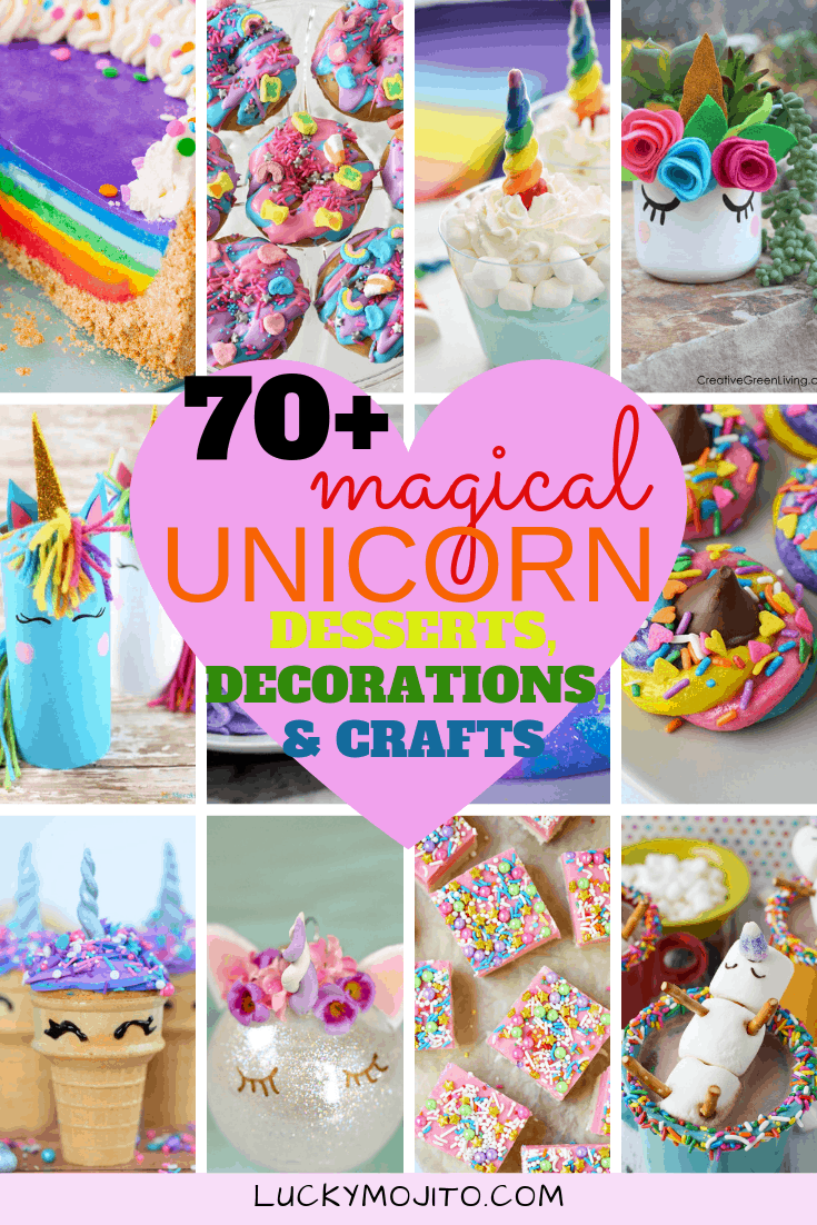 DIY Unicorn crafts decorations desserts