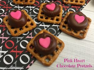 pink heart chocolate pretzels