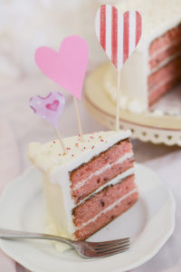strawberry cake dessert recipe for Valentine's Day