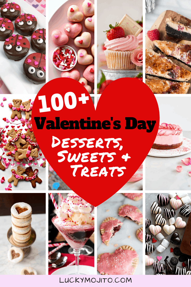 Valentine's Day dessert recipes such as cakes cookies and chocolates for your sweetie