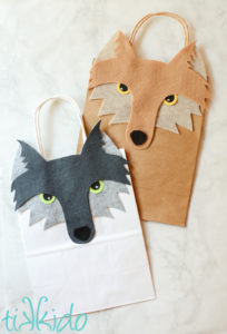 Идея подарочной сумки с волком