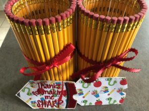 finished pencil vase teacher's gift