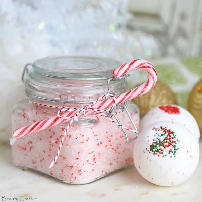 make peppermint bath salt sprinkles